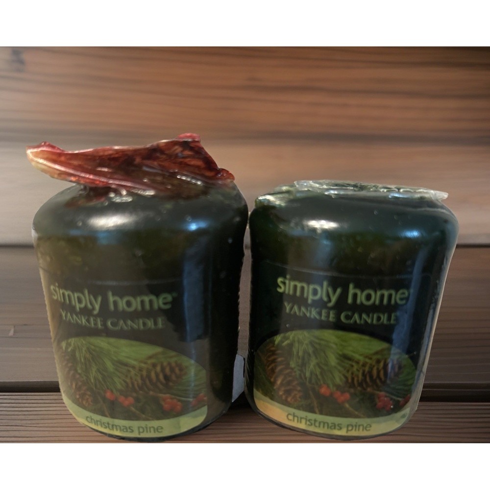 Yankee Candle Christmas Pine Votive Candles Simply Home Retired Set 2 New